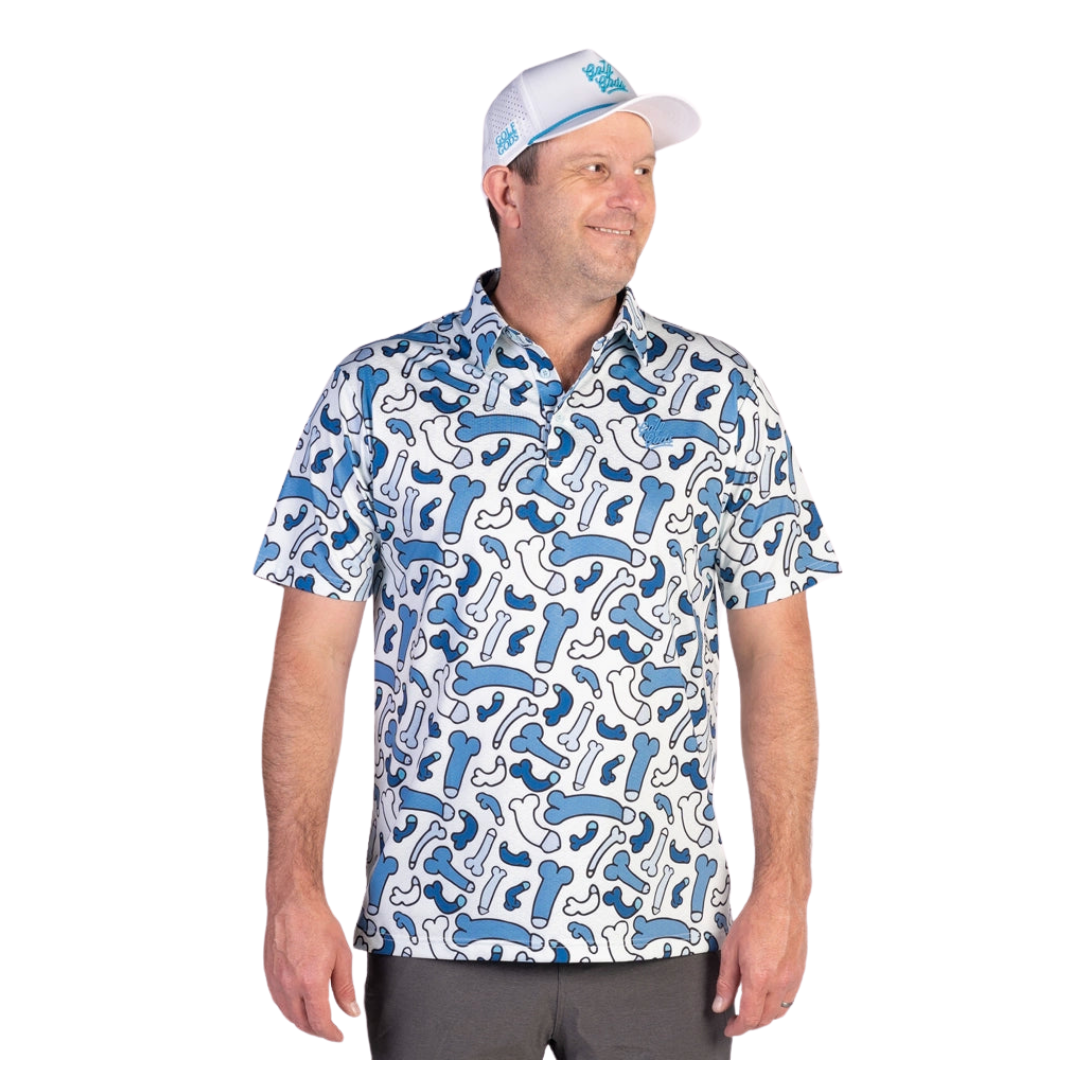 GOLF GODS - GOLF GODS Men's Ding Dong Blue Cool Tech Performance Polo - The Agora Bangkok